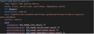 Code Quality Metrics code block